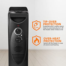 Load image into Gallery viewer, R.W.FLAME Oil Filled Radiator Heater - 3 Heat Settings, Adjustable Thermostat, Quiet and Portable Space Heater with Tip-over & Overheating Functions (27", Black)