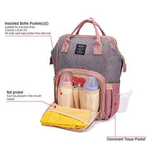 Load image into Gallery viewer, Qimiaobaby Diaper Bag Backpack, Baby Nappy Storage Travel Bag,With Bottle Bag,Stroller Belt And Diaper Changing Pad (Pink Gray)