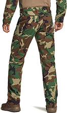 Load image into Gallery viewer, CQR Men's Flex Ripstop Tactical Pants, Water Repellent Stretch Cargo Pants, Lightweight EDC Hiking Work Pants, Dura Flex Print Woodland Olive, 38W x 32L