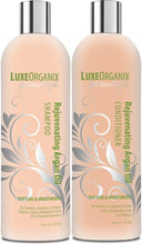 Load image into Gallery viewer, Moroccan Argan Oil Shampoo and Conditioner Set - Keratin & Color Safe - SLS Sulfate Free - Silkening, Strengthening, Anti-Frizz Smoother Oil - Damaged, Flaky, Thick, Fine, Curly, Dryness, Extensions