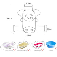 Load image into Gallery viewer, AIR&TREE Baby Bath Seat Support Net, Quick Drying, Adjustable, Comfortable, Non-Slip, Infant Bathtub Sling Shower Mesh for a Tub, with Safety Support Corner (Pink Elephant)