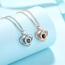 Load image into Gallery viewer, Custom Photo Projective Necklace, The Memory of Love Nanotechnology Necklace 925 Sterling Silver Girls' Pendants Necklace (Rose gold Black and white 14)