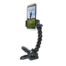 Load image into Gallery viewer, Golf Gadgets - Swing Recording System | Large Device Holder (PHABLET) with Jaws Clamp & Gooseneck Mount. Compatible Large Devices Like iPhone 6/7 Plus, Samsung Galaxy Note, etc.