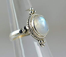 Load image into Gallery viewer, Rainbow Moonstone Silver Ring, Rainbow Moonstone, Moonstone Ring, 925 Sterling Silver, Silver Ring, Handmade Jewelry, Size 4-13 US