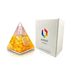 Load image into Gallery viewer, Orgone Pyramid | Citrine Orgonite Pyramid for Wisdom, Wealth & Success | Healing Crystal Gemstone Pyramid | Orgone Pyramid Crystal - Handmade In India