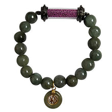 Load image into Gallery viewer, Heavens Tvcz Buddha Amulet Phra Sakyamuni Purple Colors Natural Jade Bracelets for Women Men Charms Genuine Rare with Coin Thailand Bring Attract Money Prosperity Luck Success Life Trade Flourishing