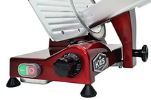 Load image into Gallery viewer, KWS MS-10XT Premium Commercial 320W Electric Meat Slicer 10-Inch in Red with Non-sticky Teflon Blade, Frozen Meat/Deli Meat/Cheese/Food Slicer Low Noises Commercial and Home Use