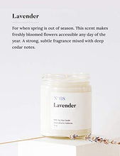 Load image into Gallery viewer, A Scent for Every Memory | Scented Luxury Soy Wax Candle | Handcrafted in USA | N07 Lavender | Long Lasting Burning for Stress Relief 7.5 oz
