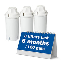 Load image into Gallery viewer, Amazon Basics Replacement Water Filters for Water Pitchers, Compatible with Brita - 3-Pack