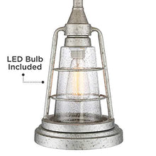 Load image into Gallery viewer, Fisher Nautical Table Lamp with Nightlight Antique LED Edison Bulb Galvanized Metal Cage Drum Shade for Living Room Bedroom - Franklin Iron Works