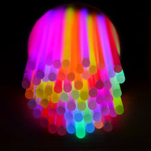 Load image into Gallery viewer, 300 Pack Glow Sticks with 100 22” Necklaces + 200 8” Bracelets Connector Included; Glow in The Dark Halloween Party Bulk Supplies, Neon Light Up Accessories for 4th of July & Independent Day