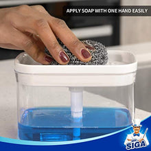Load image into Gallery viewer, MR.SIGA 2 in 1 Premium Soap Dispenser and Sponge Holder, Dishwashing Soap Pump Dispenser for Kitchen Countertop, White
