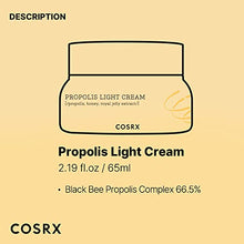 Load image into Gallery viewer, COSRX Propolis Cream, Hydrating Lightweight Face Moisturizer with 64.5% Propolis Extract, Nourish and Soften Dry Skin, 2.19 fl.oz / 65ml, Not Tested on Animals, No Parabens, No Sulfates, No Phthalates, Korean Skincare