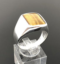 Load image into Gallery viewer, KAR 925K Stamped Solid Sterling Silver Tiger's Eye Men's Ring P2G (12.5)