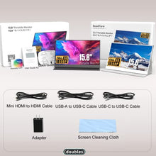 Load image into Gallery viewer, Portable Monitor Bundle - InnoView 15.8'' Black & 15.6'' Silver 1080P FHD External Screen IPS HDR USB-C HDMI Gaming Monitor for Laptop PC Smartphone with Protective Case