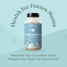 Load image into Gallery viewer, Conception Fertility Prenatal Vitamins – Regulate Your Cycle, Balance Hormones, Aid Ovulation – Myo-Inositol, Vitex, Folate Folic Acid Pills – 60 Vegetarian Soft Capsules