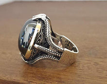 Load image into Gallery viewer, Beautiful Handcrafted 925K Sterling Silver Mens Ring With CZ Peridot Stone