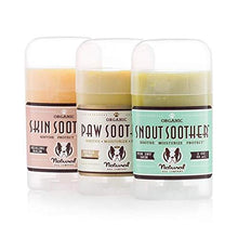 Load image into Gallery viewer, Natural Dog Company Soother Set, Snout Soother, Paw Soother and Skin Soother Healing Balms, 2oz Sticks