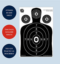 Load image into Gallery viewer, Dynamic Shooters – 100 Sheet 17X25-inch Made in USA Large Paper Silhouette Range Shooting Targets - Firearm, Rifle, Gun, Pistol, BB Guns, Airsoft, Pellet Gun, Air Rifle