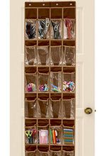 Load image into Gallery viewer, 24 Pockets - SimpleHouseware Crystal Clear Over The Door Hanging Shoe Organizer, Brown