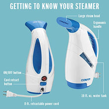 Load image into Gallery viewer, Conair GS27CS Complete Steam Hand Held Fabric Steamer with CordReel, White