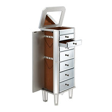 Load image into Gallery viewer, Powell Jewelry Armoire Wood, Silver Mirrored