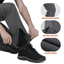 Load image into Gallery viewer, Stlight Mens Snow Ski Water Repellent Softshell Pants for Winter Hiking Fleece Lined Bottom Leg Zipper with 6 Zip Pockets (Grey 34W/30L)