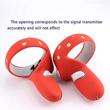Load image into Gallery viewer, SINYUDUN Touch Controller Grip Cover & Knuckle Strap for Oculus Quest 2, Comfortable Touch Controller Grip Accessories and Adjustable PU Leather Wrist Strap (Red)