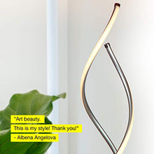 Load image into Gallery viewer, Brightech Embrace - Modern LED Spiral, 2 in 1 Lamp for Living Rooms - Contemporary Bright Lighting, Standing 40" Tall End Table Lamp Adjustable to 66" Floor Lamp - Dimmer Built In - Silver