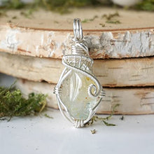 Load image into Gallery viewer, Raw Topaz Necklace - Light Blue Topaz Pendant - November Birthstone Jewelry - Silver Necklace - 24 Inch Silver Chain - Gift for Women - Gift Box