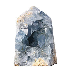 Load image into Gallery viewer, FENRIZ Natural Raw Blue Celestite Specimen Irregular Blue Celestite Crystal Cluter Point Crystal Cluster Geode Gemstone for Home Decoration, Collection, Gift,300g Home Goods (Size : 300g)