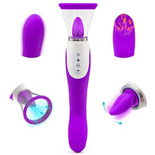 Load image into Gallery viewer, 2 in 1 Tongue Vibrant Licker Rose Shape Rechargeable Adult Toys for Women-Pink,Powerful Tongue Suck & Lick 10 Mode Nipple Sucker G Sucking Toy for Women Couples l