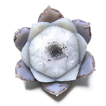 Load image into Gallery viewer, MOKA 1pc 400g-550g Natural Agate geode Quartz Flower carvings Crystal Ornaments Figurines for Sale
