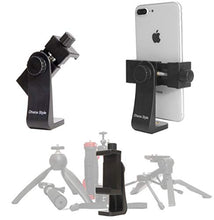 Load image into Gallery viewer, Dhana Style 360 Degree Rotatable Cell Phone Adapter 1/4" Standard Screw Tripod/Monopod Mount Holder Clamp Adjustable Smartphone Bracket Cellphone Clip Attachment