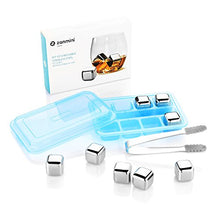 Load image into Gallery viewer, zanmini Stainless Steel Reusable Ice Cubes, Metal Whiskey Stones, Whiskey Rocks Chilling Stones with Tongs for Wine - Whiskey Stones Gift Set (Set of 8)