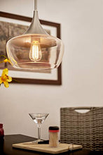 Load image into Gallery viewer, Kira Home Ava 12" Modern Industrial Schoolhouse Pendant Light with Clear Wine Glass Style Shade, Adjustable Hanging Height, Brushed Nickel Finish