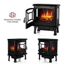 Load image into Gallery viewer, TURBRO Suburbs TS20 Electric Fireplace Heater, Freestanding Fireplace Stove with Realistic Dancing Flame Effect - CSA Certified - Overheating Safety Protection - Easy to Assemble - 20" 1400W Black