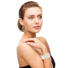 Load image into Gallery viewer, 5 Pcs Faux Pearl Bracelet Set for Women Beaded Stretch Strand Bracelets for Bridal Party (White)