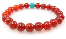 Load image into Gallery viewer, Chakra Crafts Carnelian Stretch Bracelet for Meditation Healing Wrist mala cg-3 (Carnelian with Turquoise)