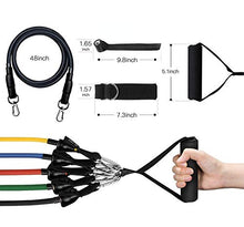 Load image into Gallery viewer, DMYCO Resistance Bands Set - Stackable Exercise Bands Up to 150 Lbs with Door Anchor, Handles, Waterproof Carry Bag and Legs Ankle Straps for Resistance Training, Physical Therapy, Home Workouts