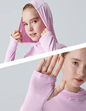 Load image into Gallery viewer, 3 Pack Youth Girls Hoodies Long Sleeve Shirt Lightweight Dry Fit Athletic Pullover Tops with Thumbholes (Set 1, Large)