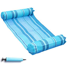 Load image into Gallery viewer, FindUWill Hammock Float Portable Swimming Pool Lounge Inflatable Water Pillow (2 Pack) 4-in-1 Multi-Purpose Inflatable Hammock (Saddle, Lounge Chair, Hammock, Drifter) Portable Pool Float