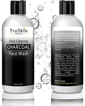 Load image into Gallery viewer, TruSkin Charcoal Face Wash, Anti Aging Facial Cleanser with Activated Coconut Charcoal, Reishi and Astragalus Root for Men and Women, 4 fl oz