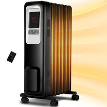Load image into Gallery viewer, Space Heater, KopBeau 1500W Oil Filled Radiator Electric Heater with Digital Thermostat, 24 Hrs Timer & Remote, Portable Heater for Full Room Indoor