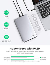 Load image into Gallery viewer, UGREEN 3.5" 2.5" 6Gbps Aluminum USB C Hard Drive Enclosure with Plastic Hard Drive Enclosure