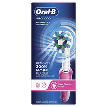 Load image into Gallery viewer, Oral-B Pro 1000 CrossAction Electric Toothbrush, Pink, Powered by Braun