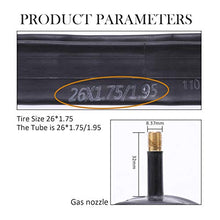 Load image into Gallery viewer, Qukpa 2 PCS 26 Inch Bike Inner Tube 26x1.75/1.95 with Bicycle Tube Bike Tube Repair Tools Include 3 Tire Levers 2 Valve Hats 2 Valve Cores 12 Self-Adhesive Round Patches 1 Metal Tire Rasp