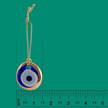 Load image into Gallery viewer, Ebsem Gold Gilt Handmade Evil Eye Glass Charm Decorative Turkish - Greek - Jewish - Christian Christmas Ornament (1.5 Inches)