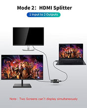 Load image into Gallery viewer, HDMI Switch 4K 60Hz HDMI Splitter FAKAIL HDMI 2.0 Switcher 2 in 1 Out & 1 in 2 Out Bi-Directional HDMI Splitter Support 4K 3D HDR for Xbox PS4 Blu-Ray Player Fire Stick Roku HDTV Monitor
