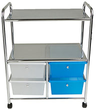 Load image into Gallery viewer, Mind Reader Rolling Utility Cart, 25 Inch, Silver 4 Drawer